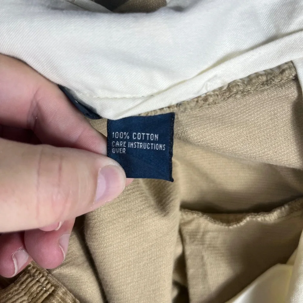 VTG Polo Ralph Lauren Prospect Pant Mens 34 Tan Corduroy Straight Leg‎ Trousers